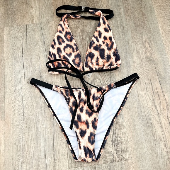 ZAFUL leopard crossover top Bikini set size 6 - Picture 1 of 8